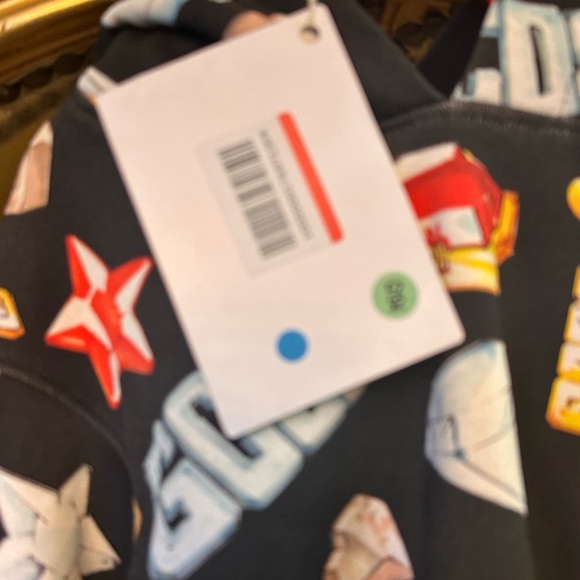 GCDS Black Graphic Hoodie with Bold Designs, Size 8, NWT - Picture 2 of 6